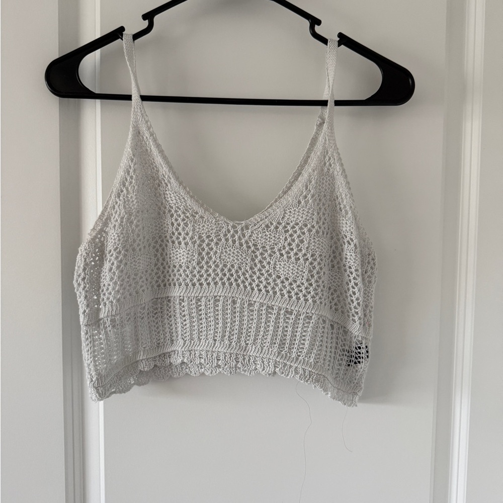 SHEIN White Crochet Camisole Tank Top